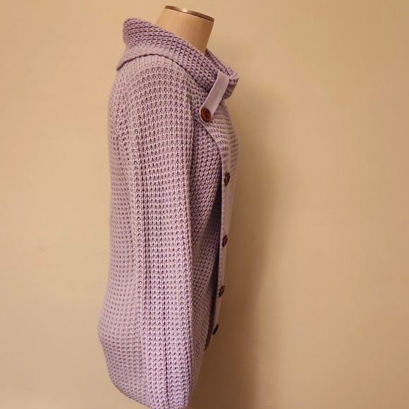 Purple knit cowl neck sweater - Picture 4 of 5